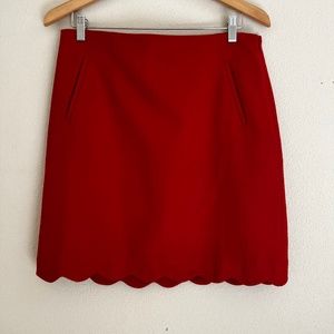 Talbots Red scalloped edge skirt